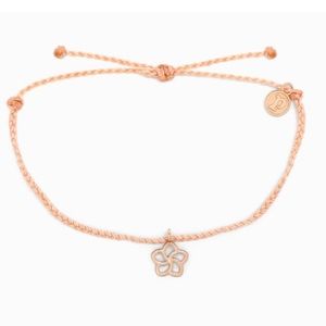 Pura Vida Rose Gold Plumeria Bitty Braid